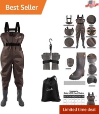 Lightweight Fishing Chest Waders with Boots - Waterproof & Flexible - Unisex