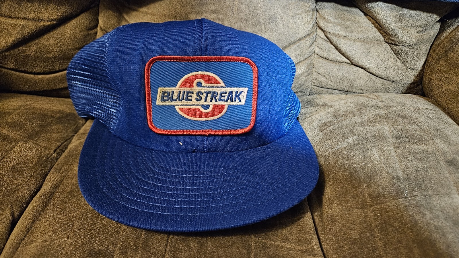 Vintage Blue Streak Meshback  Trucker Hat