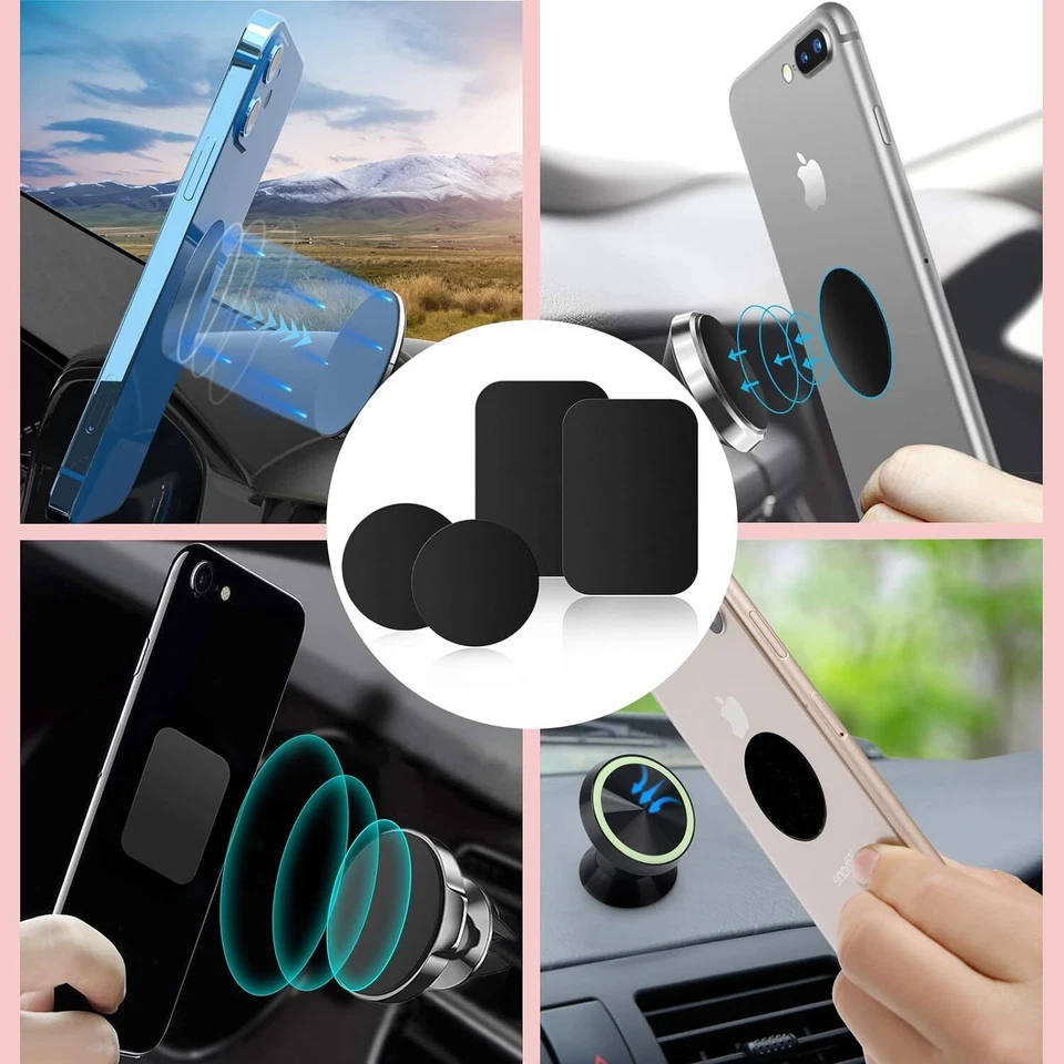 Metal Plates Adhesive Sticker Replace For Magnetic Car Mount Phone Holder - Image 2 of 4