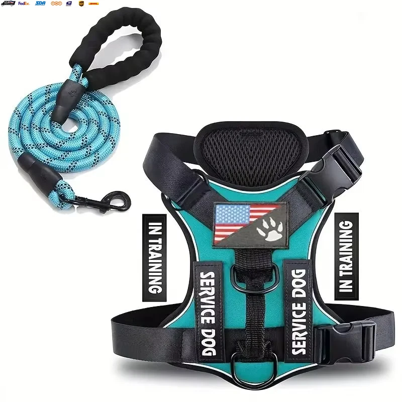 Dog Harness and Leash Set, Escape Proof No Pull Dog Vest Harness with Reflective