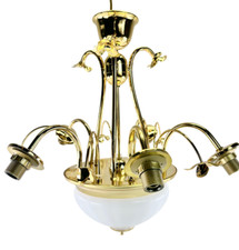 Image of 19 inch 10-Light French Moderne Ceiling light Fixture Chandelier, Gold