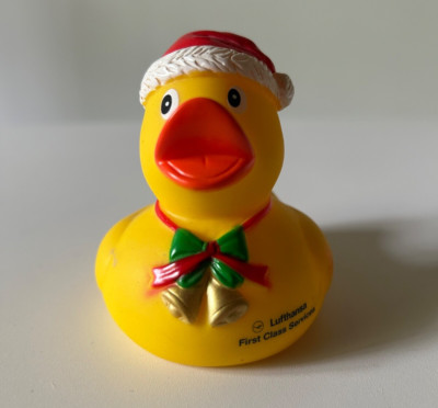 Lufthansa First Class Rubber Duck  Germany Santa Christmas RARE