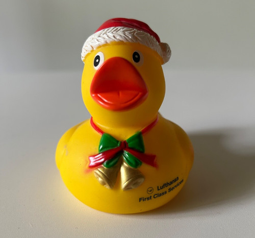 Lufthansa First Class Rubber Duck  Germany Santa Christmas RARE