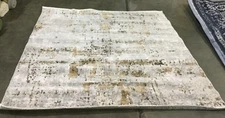 GREY / GOLD 8' X 8' Square Back Stain Rug, Reduced Price 1172660650 SHV723G-8SQ