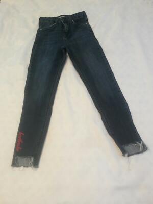 TOPSHOP MOTO Jamie Stretch Skinny Blue Jeans Distressed Junior Size Small 26x24