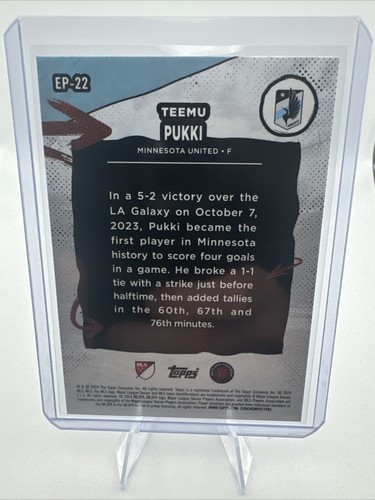 2024 Topps MLS Superstars Teemu Pukki EPIC PERFORMANCES #EP-22 - Picture 2 of 2