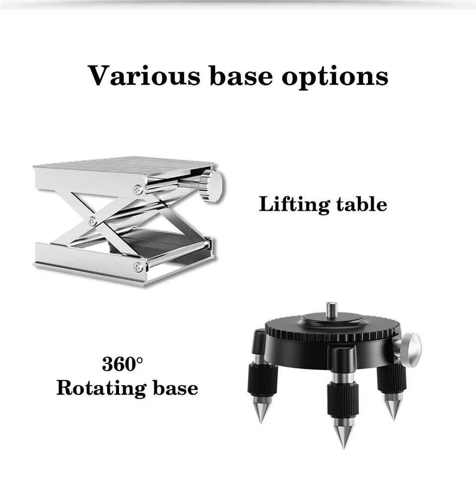 Adjustable Laser Level Metal Tripod Bracket 360 Rotation Base 1/4 Inch Interface