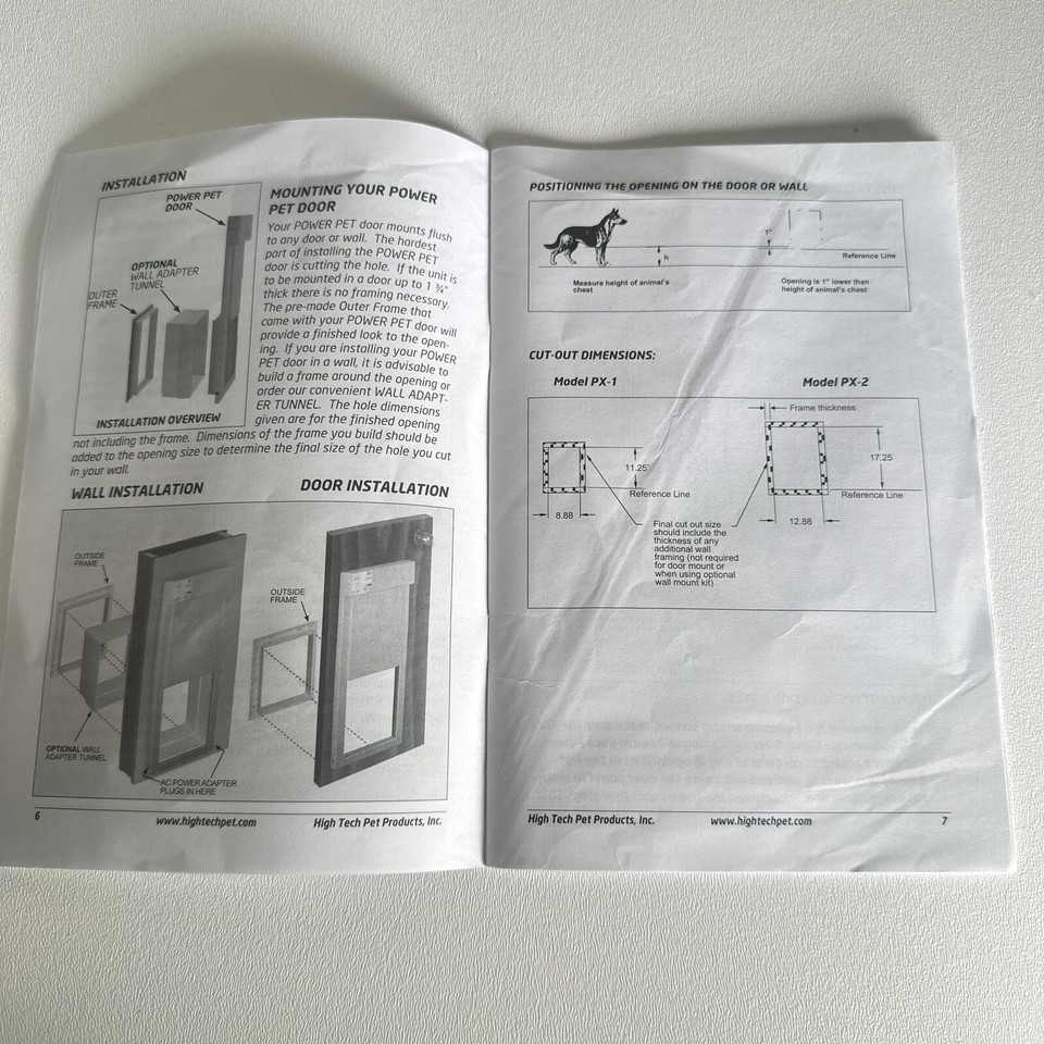 High Tech Power Pet Large Electronic Pet Door PX2 NOB Fast Secure
