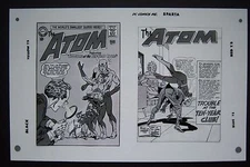 Original Production Art ATOM #11 cover & splash, GIL KANE, MURPHY ANDERSON art