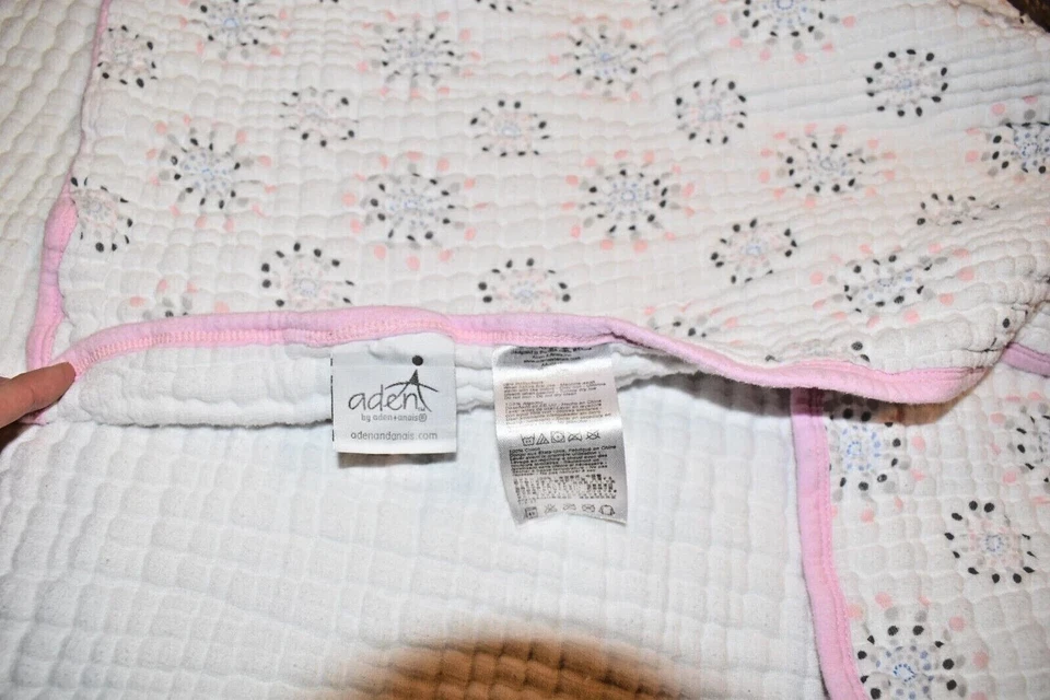 G4 ADEN Rosa Starburst Círculos Muselina Gruesa Bebé Cuna Sueño Manta Edredón Foto 3 de 4