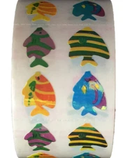 400 Tropical Fish Stickers in roll of 100 modules 2"x2", ea. sticker 1", RMP4003