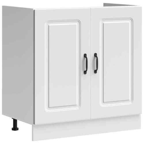 vidaXL Sink Base Cabinet Kalmar White 80x46x81.5 cm Engineered Wood BMG - Picture 2 of 10