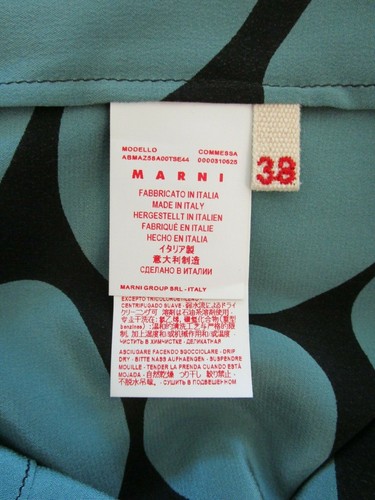 NWT MARNI Blue & Black Mod Silk Sheath Dress 2 US/38 IT $940 Simply Adorable! - Picture 9 of 11