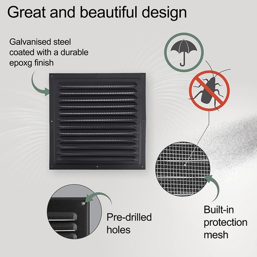 Aluminum Vent Grille Cover Square Exterior Wall Air Outlet Ventilation Grille - Picture 46 of 67