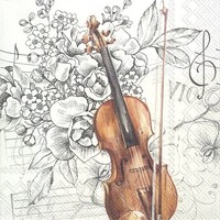 Ihr Bella Musica Lunch-Servietten Papier 33X33Cm 3-Lagig Violine Noten Musik