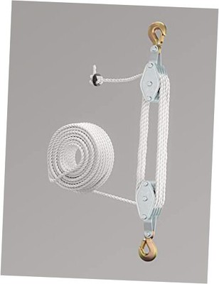 Block and Tackle Pulley System for Lifting Objects - SoB 4000LB Breaking 