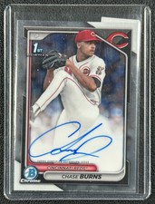CHASE BURNS 2024 BOWMAN CHROME DRAFT #CPA-CB AUTO 1ST PROSPECT REDS