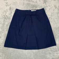 Preppy Navy Pleated A-Line Skirt Womens 6R Classic Mod Style Dark Acadamia Lined