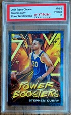 Stephen Curry 2024 Topps Chrome Power Boosters #PB-6 Blue Iconic 10 Pristine