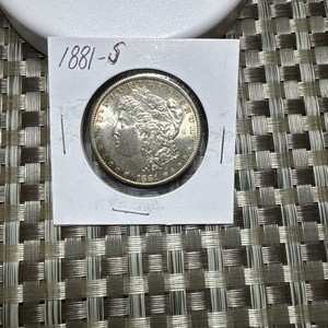 1881-S Morgan Silver Dollar With Rim Toning