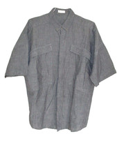 Gianni Versace / graues Baumwoll-Leinenhemd / Gr. 50 / Top Ware !!