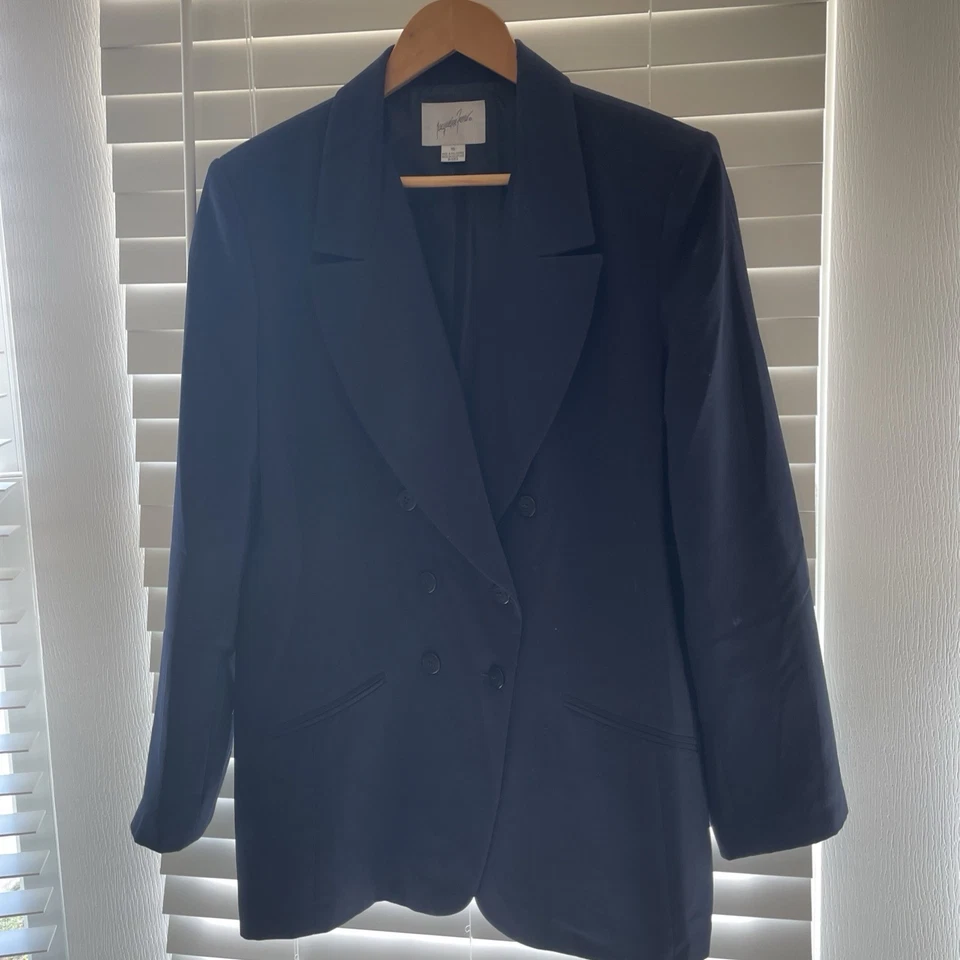 Blazer Jacqueline Ferrar Azul Marino Doble Pecho Manga Larga Chaqueta 16 Foto 3 de 4