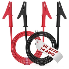 14 Gauge 2pcs/3.3Ft Alligator Clips Electrical with Wires UL3135 Heavy Duty S...