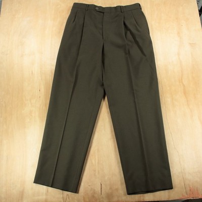 BERLE B Yale CO-OP pleated wool blend dress pants 33x30 vtg 80s 90s prep ivy