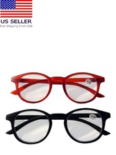Reading Glasses Round Blue Light Blocking 2 Piece Set Strenght 3.50