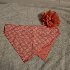 Dog Bandana Flower Set Pet Small Medium Coral Geometric Triangle Print