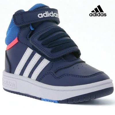 adidas Hoops Mid 3.0 AC Kinder Sneaker Dunkelblau   Klettverschluss Schuhe