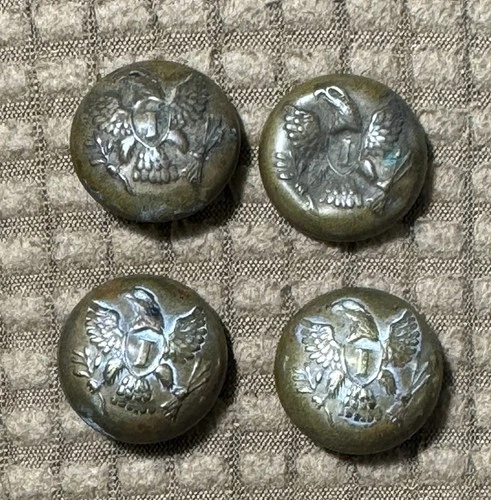 4 CIVIL WAR buttons  eagle “I” Infantry With RING BACK so called Confederate