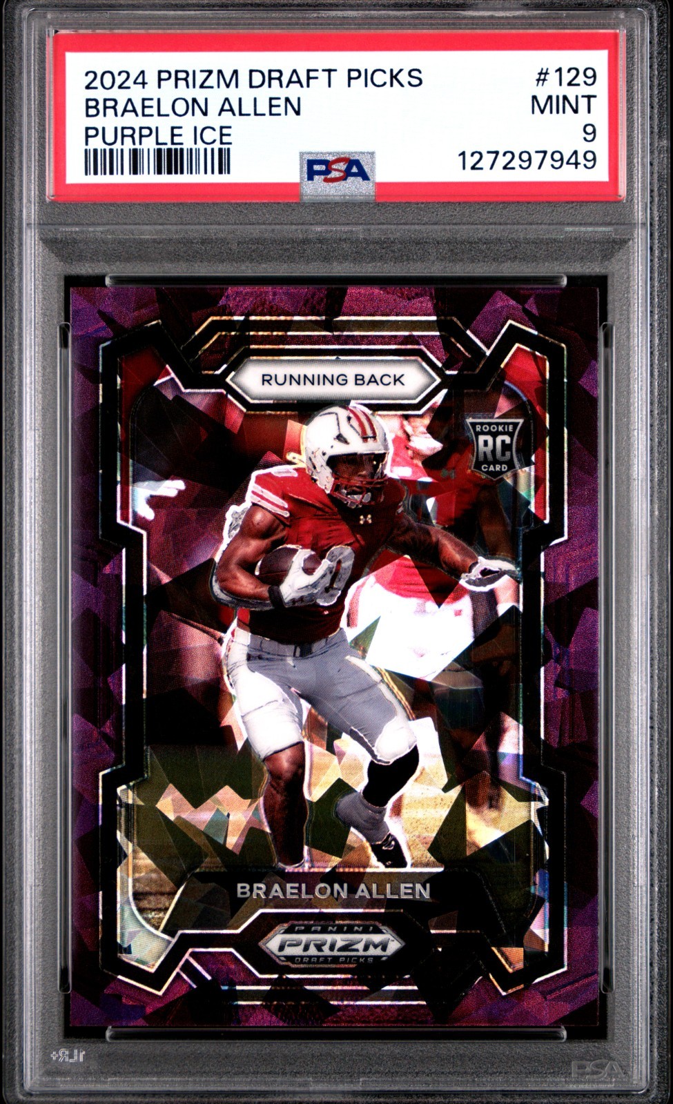 2024 Panini Prizm Draft Picks - Braelon Allen #129 Purple Ice Prizm /149 (RC)