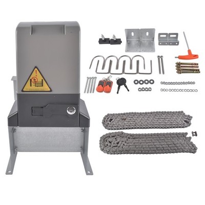 1800lbs Automatic Sliding Gate Opener Operator Kit Electric + 2 Remotes