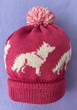 GERMAN SHEPHERD ADULTS NEW Knitted  pom pom bobble hat with DOG design