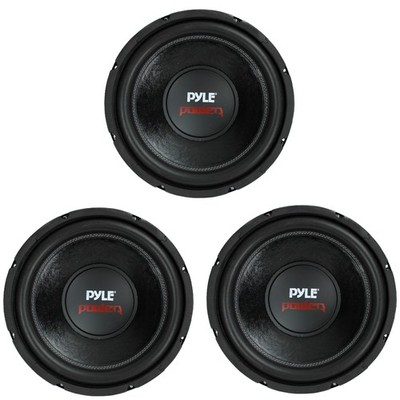 PYLE 12'' 1600W 4Ohm DVC Black Car Stereo Audio Power Subwoofer Dual Coil(3 Pack)