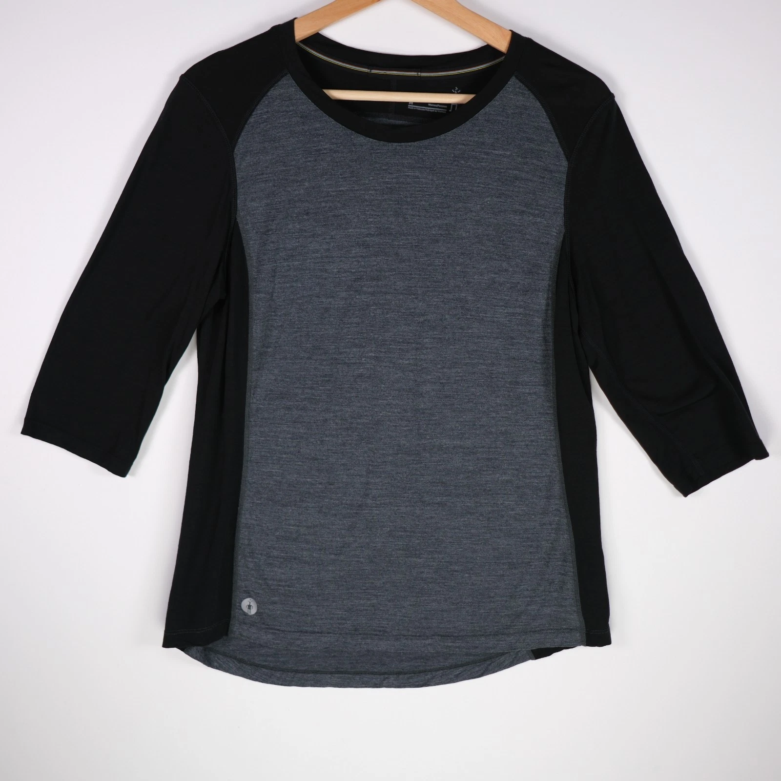 Smartwool Black Grey Merino 150 Base Layer 3/4 Sleeve Women's M