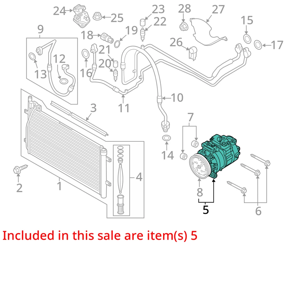 Compresor de aire acondicionado motor ID Ceta compatible con 09-15 AUDI TT 752380 Foto 3 de 4