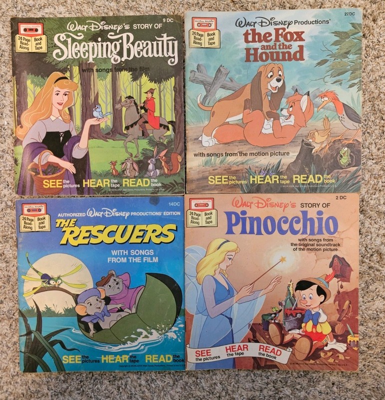 Walt Disney See Hear Read Books Lot Of 4 Without Tapes 1980s Sleeping Beauty Etc