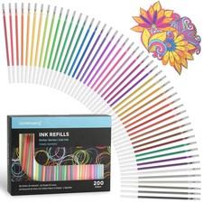 200 Colors Gel Pen Refills, Glitter Neon Gel Pens Refills,Replace Cartridges fo