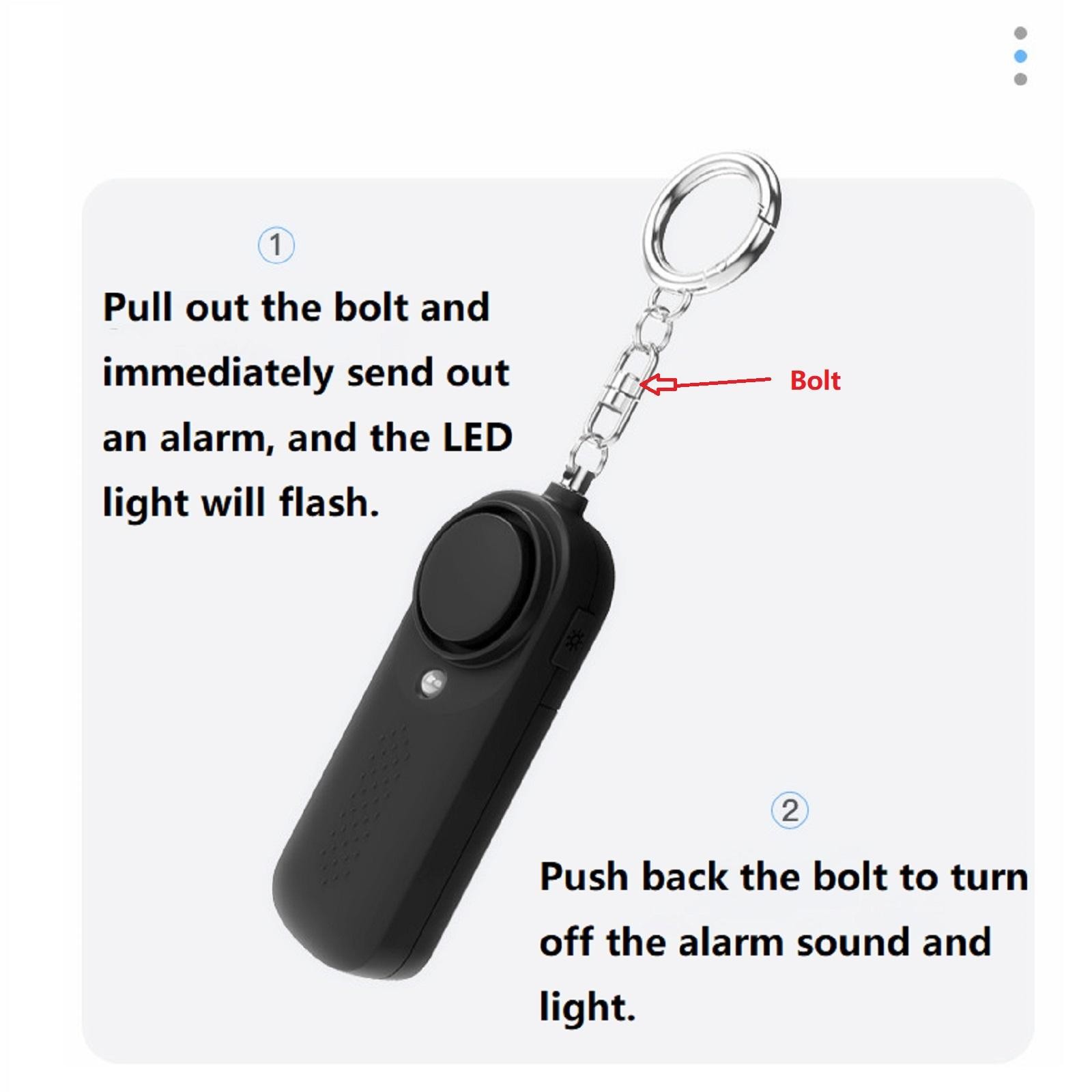 130dB Safety Sound Personal Alert Attack Panic Keychain Anti-rape Device