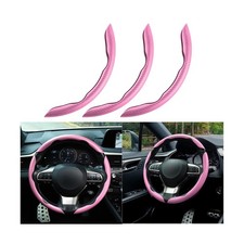 Mandark 3PCS Carbon Fiber Car Steering Wheel Cover Anti-Skid Leather Vehicle Seg