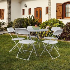 16 Pack Plastic Folding Chairs Stackable Commercial Seat with Steel Frame