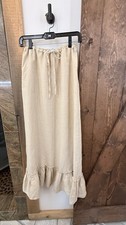Juicy Couture Drawstring Beige Linen Maxi Ski...