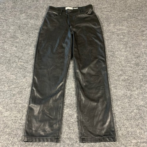 Abercrombie & Fitch Pants Womens 8 Black Vegan Leather Straight Curve Love 29x28