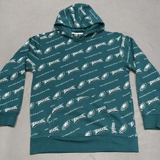 NFL Team Apparel Philadelphia Eagles Pullover Hoodie Sweater Youth M Green -5512