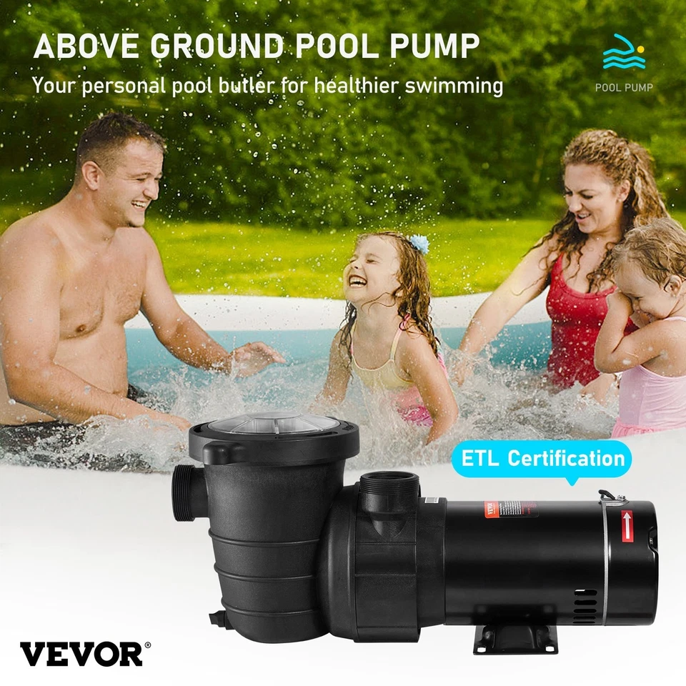 1.5HP 115V 1100W Single Speed Swimming Pool Pump for Above Ground Pool -5280 GPH - Image 2 of 4