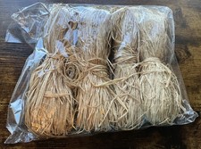 New 4 Bundles Natural Raffia Ribbon Grass - Straw for Florists Or Crafts - 4 Pc