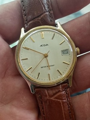 1994 Timex ACQUA Mens Mechanical Wind Watch 34MM Case- Keeps Time