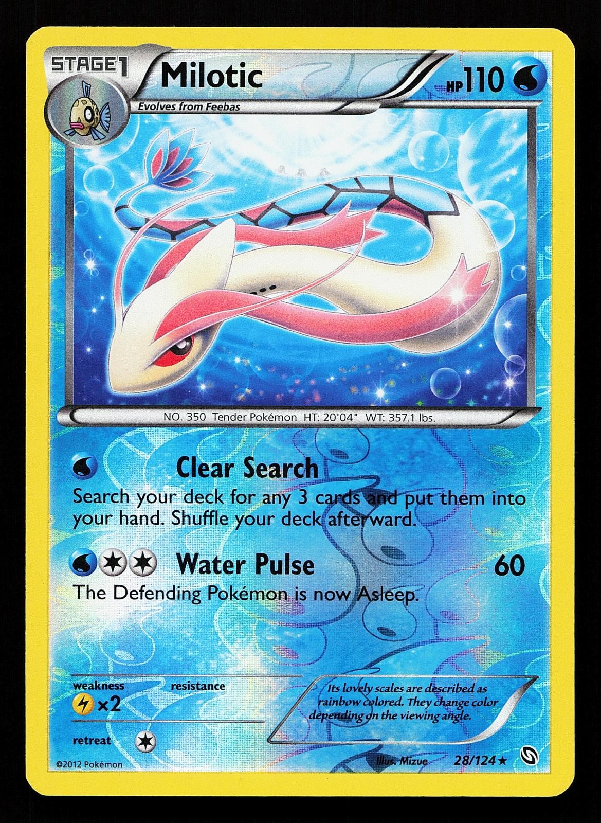 Milotic 28/124 Reverse Holo Rare Dragons Exalted Pokemon Card